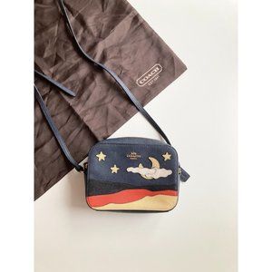 COACH Navy Night Desert Postcard Leather Crossbody Mini Camera Bag Purse